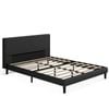 Ufurniture Queen Bed Frame Base PU Leather Upholstered Headboard Mattress Platform Black