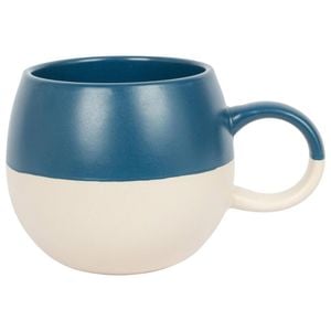 Nicola Spring 340ml Dipped Stoneware Mug - Navy - Sphere Glazed Coloured Stoneware Latte Tea Cups Colourful Coffee Cups