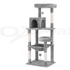 i.Pet Cat Tree 143cm Tower Scratching Post Scratcher Condo House Grey