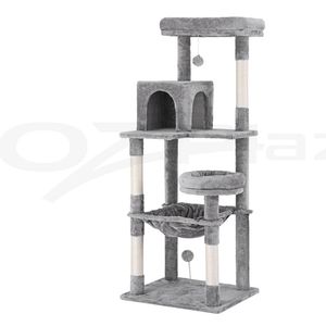 i.Pet Cat Tree 143cm Tower Scratching Post Scratcher Condo House Grey