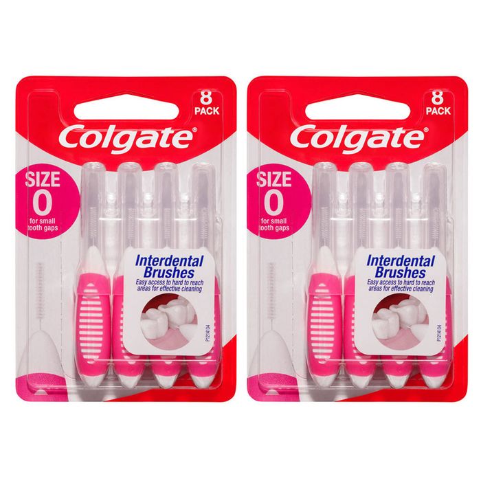 2x 8PK Colgate Interdental Brush - Size 0