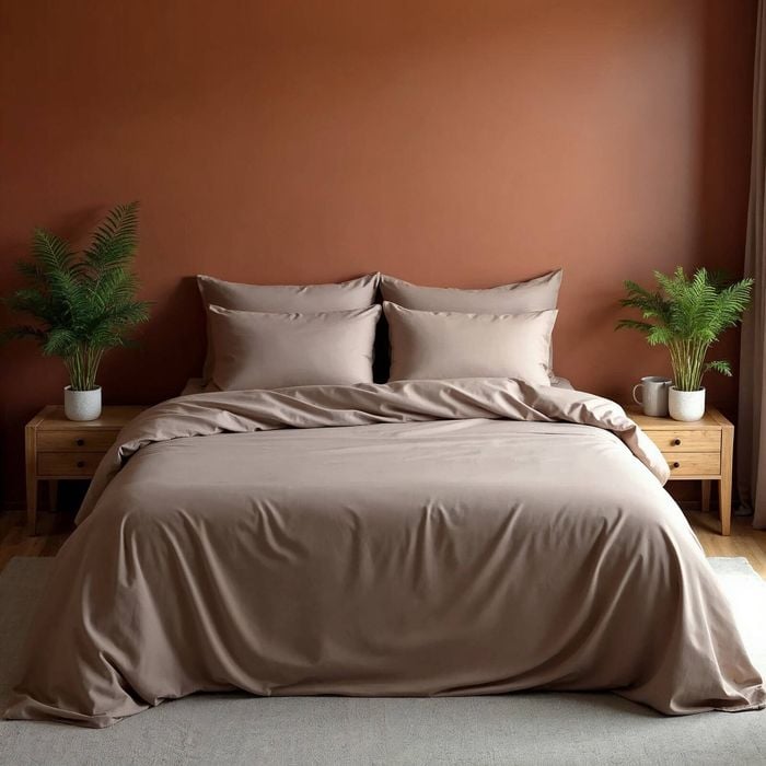 Royal Comfort Bamboo Blend Sheet Set 1000TC & Bamboo Pillows 2 Pack King Warm Grey