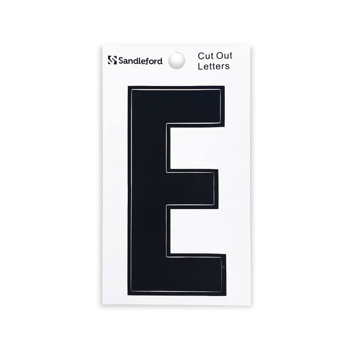 Sandleford 85mm Black Cut Out Self Adhesive House Letter E