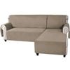 Smarcute 3 Seater and 1 Chaise Lounge L-shaped Reversible Slipcover - Taupe