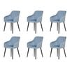 Familand Dining Chairs Set of 6 Padded Seat Kitchen Living Room Chair Velvet in Blue