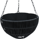 Northcote pottery 26 x 14cm Black Rattan Hanging Basket
