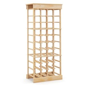 Costway 40 Bottle Wine Rack Wine Bottle Holder Display Shelves Natural