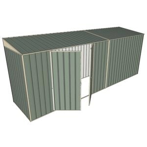 Build-A-Shed 1.2 x 5.2 x 2.0m Skillion Double Hinged Side Doors Shed - Green