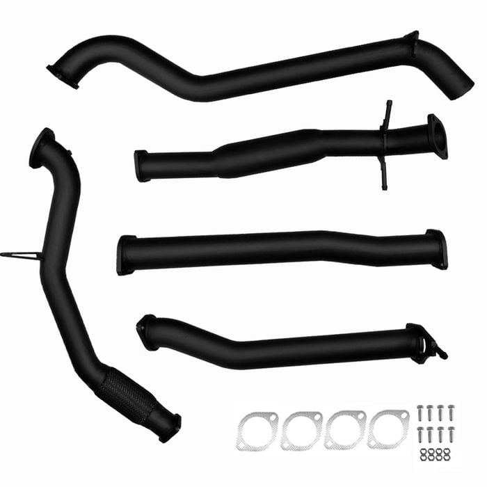 Ignite Exhausts Turbo Back For Ford Px Ranger 2.2l 3" No Cat With Hotdog Black Aluminised Steel