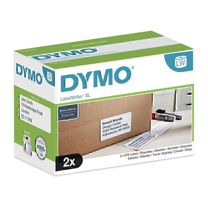 Dymo S0947420 Labelwriter Labels 102mm X 59mm White - Pack Of 2 Rolls