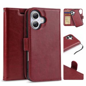 Tough On for Apple iPhone 17 Magnetic Detachable Leather Case Red