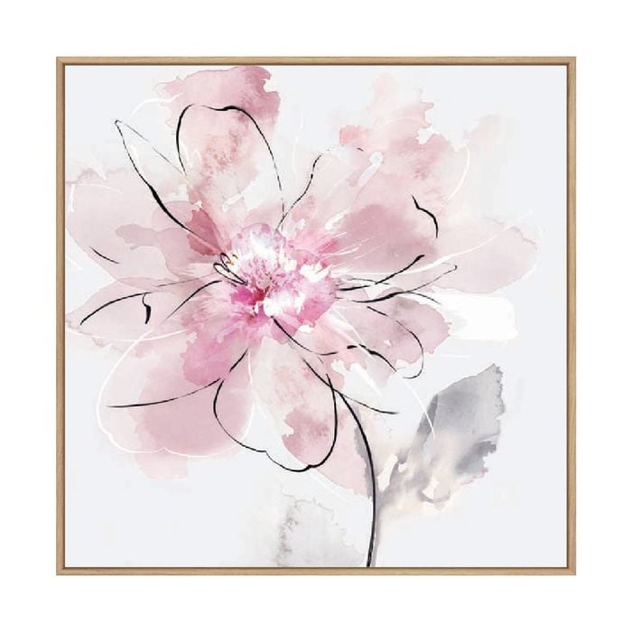 Artey | Tender Love II - Framed Canvas - Natural Frame - 100 x 100cm