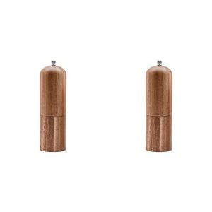 2PK Essen Acacia Wood Spice Grinder 6x18 Pepper Mill Durable Kitchenware Brown