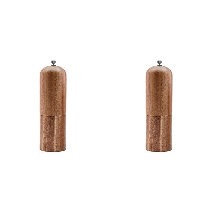 2PK Essen Acacia Wood Spice Grinder 6x18 Pepper Mill Durable Kitchenware Brown