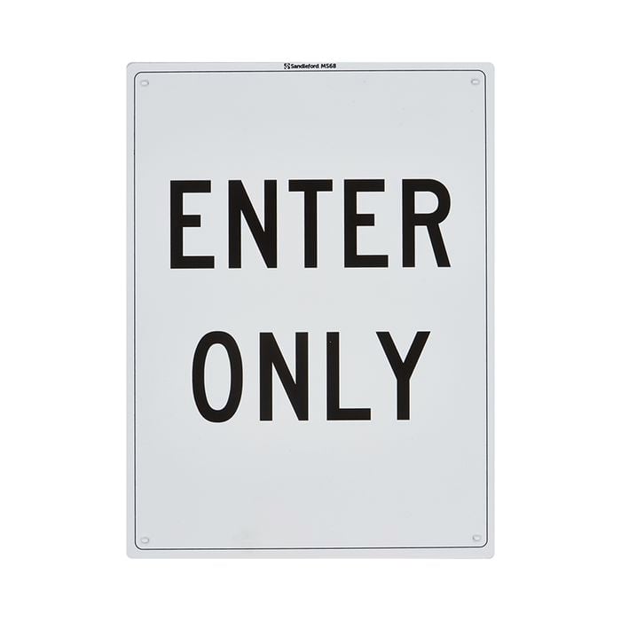 Sandleford 300 x 225mm Enter Only Plastic Sign