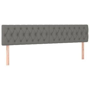 vidaXL LED Headboard Upholstered Bed Header Bedroom Dark Grey 200 cm Fabric
