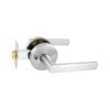 Schlage Brushed Satin Chrome Medio Plus Series Rivera Privacy Lever Set with QuickFix