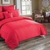 Fabric Fantastic Seersucker King Size Red Quilt/doona/duvet Cover Set