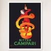 Galrie Bitter Campari Vintage Advertising Poster by Leonetto Cappiello Italian Art, White Frame, A1 60 x 84cm (23 x 33inch)