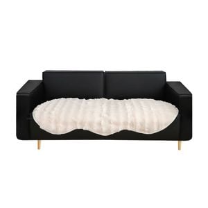 SOGA Four-seater Cream Faux Fur Throw Blanket 90x260cm Polyester