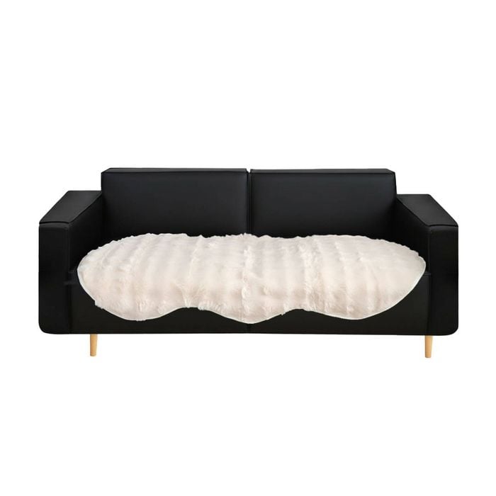 SOGA Four-seater Cream Faux Fur Throw Blanket 90x260cm Polyester