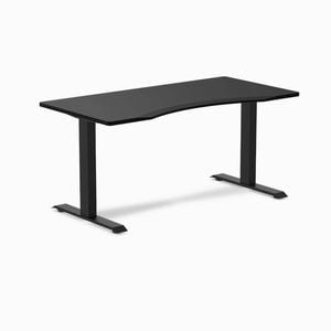 Desky Fixed Height Black Ergo Edge Desk 150x75cm Matte Black Leg