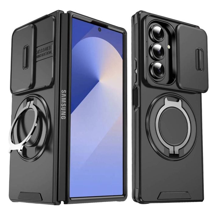 Soka Smooth Armor With Stand Case (suits Galaxy Z Fold 7) - Black