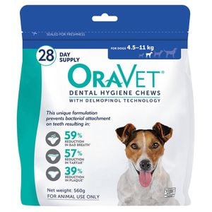 Oravet Dental Hygiene Chews For Small Dogs 4.5-11kg 28 Pack 560g