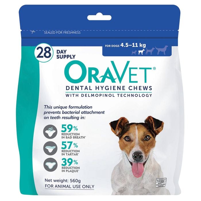 Oravet Dental Hygiene Chews For Small Dogs 4.5-11kg 28 Pack 560g