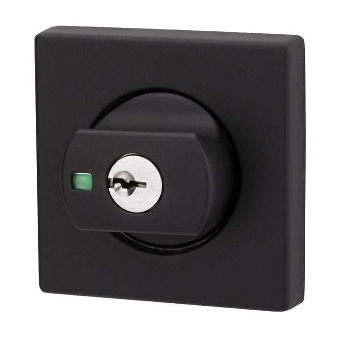 Lockwood Matt Black Double Cylinder Square Deadbolt 