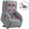 vidaXL Electric Stand up Massage Recliner Chair Armchair Light Grey Fabric