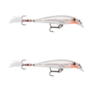 2x Rapala 4cm X Rap Jerkbait/Slashbait Hard Body Fishing Lures - Glass Ghost