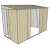 Build-a-Shed 1.5 x 3 x 2m Sliding Door Tunnel Shed with 2 Side Doors - Cream