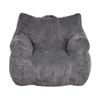 Ufurniture Bean Bag Chair with Backrest 83*90cm Corduroy Sofa with Handle High-Resilience Stuffed Floor Sofa Lounger Grey