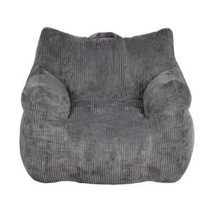 Ufurniture Bean Bag Chair with Backrest 83*90cm Corduroy Sofa with Handle High-Resilience Stuffed Floor Sofa Lounger Grey