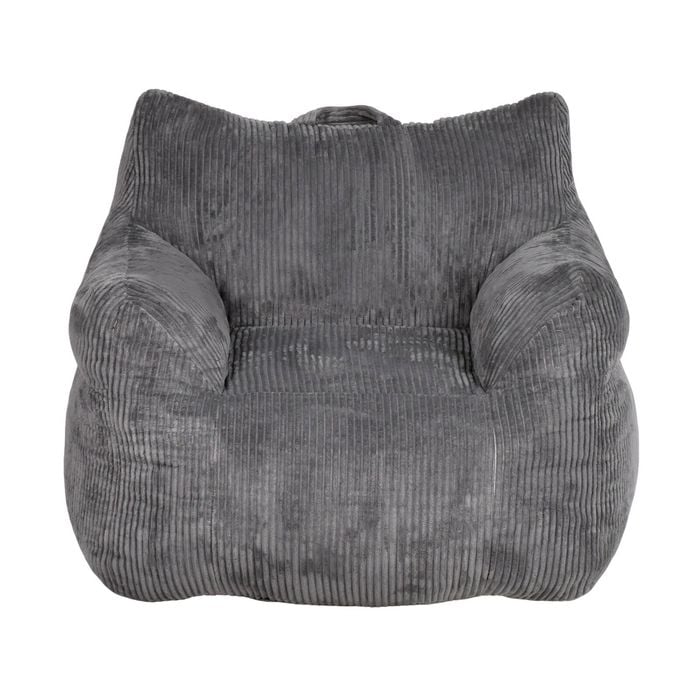 Ufurniture Bean Bag Chair with Backrest 83*90cm Corduroy Sofa with Handle High-Resilience Stuffed Floor Sofa Lounger Grey