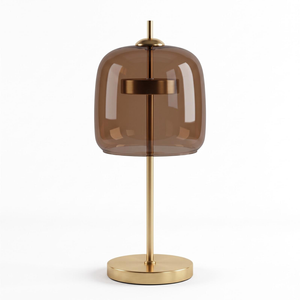 Nordhavn Replica Jube Table Lamp, 240V Brown Glass Dome Bedside Desk Light