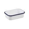 Urban Style Enamelware 14.5cm Multipurpose Rectangle Tray w/ Blue Rim White