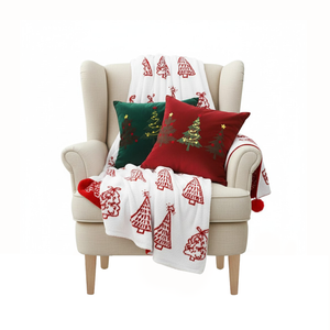SOGA Christmas Bundle With 2 Pillows And Red Holiday Throw Blanket