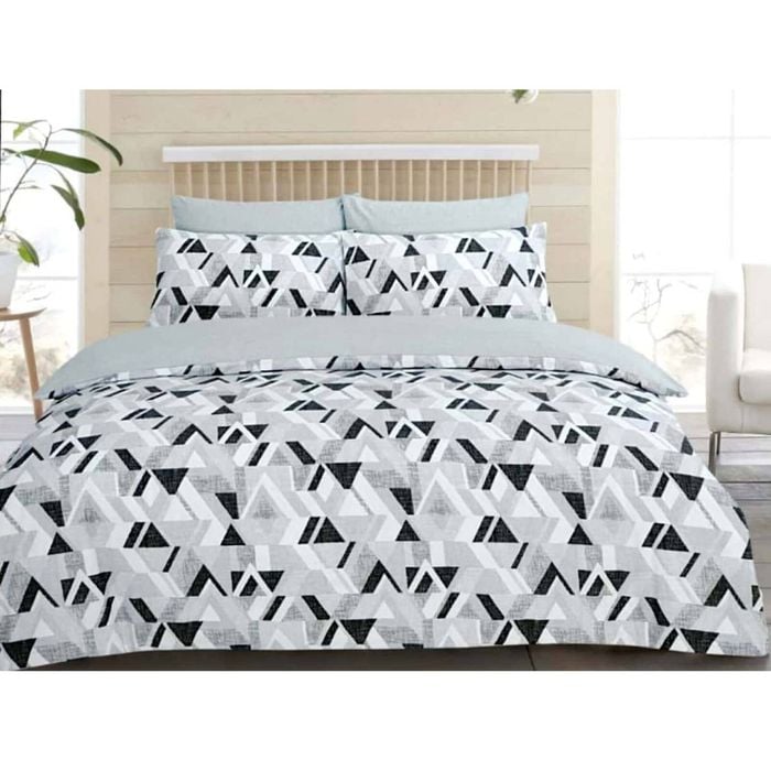Bloomington Funky Geo Grey Quilt Cover Set King 240 x 210 cm