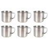 6x Wildtrak Camping Mug Stainless Steel 350ml Outdoor Camping Dining Cookware