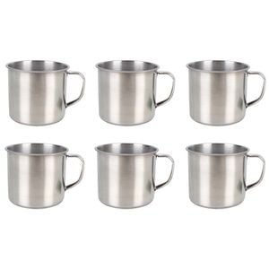 6x Wildtrak Camping Mug Stainless Steel 350ml Outdoor Camping Dining Cookware