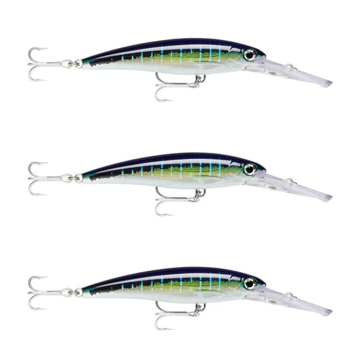 3x Rapala 12cm X Rap Magnum 15 Deep Diving Trolling Lures - Sailfish UV