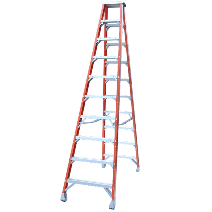 INDALEX 3.0m Industrial Fibreglass 180KG Pro Series Double Sided Step Ladder
