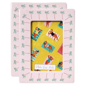 2PK LVD Ceramic/MDF 6x4" Photo Picture Frame Decor - Funky Palm