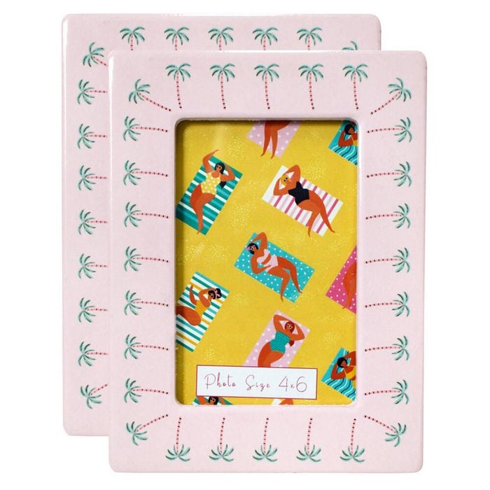 2PK LVD Ceramic/MDF 6x4" Photo Picture Frame Decor - Funky Palm