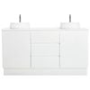 CIBO 1500mm White Nordic Full Height Bathroom Vanity With White Matte Pod Basins