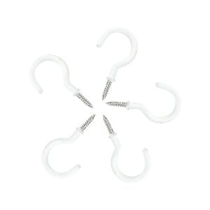 Windoware 16mm White Curtain Rod Cup Hooks - 5 Pack