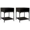 vidaXL Bedside Tables Nightstand Side Cabinet 2 pcs Black