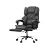 Oikiture Massage Office Chair Recliner PU Leather Footrest Grey